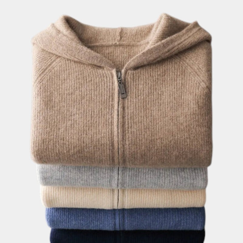 Men’s Knit Hoodie With Zip Front