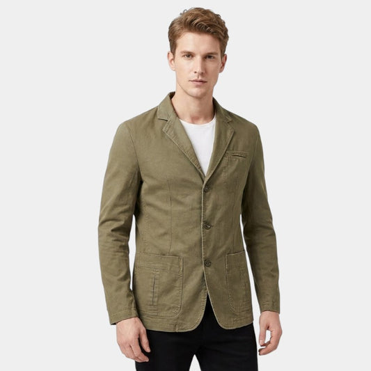 Elvean | Men’s Cotton Blazer With Button Fastening
