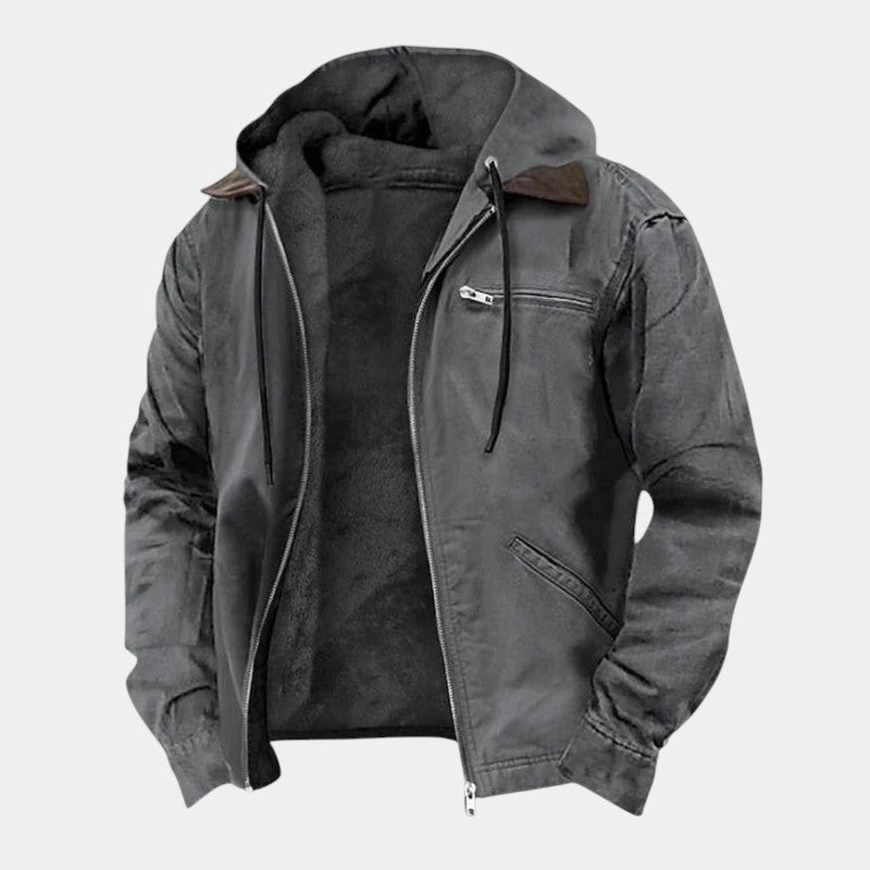 Elvean | Men’s Hooded Jacket With Zip Front