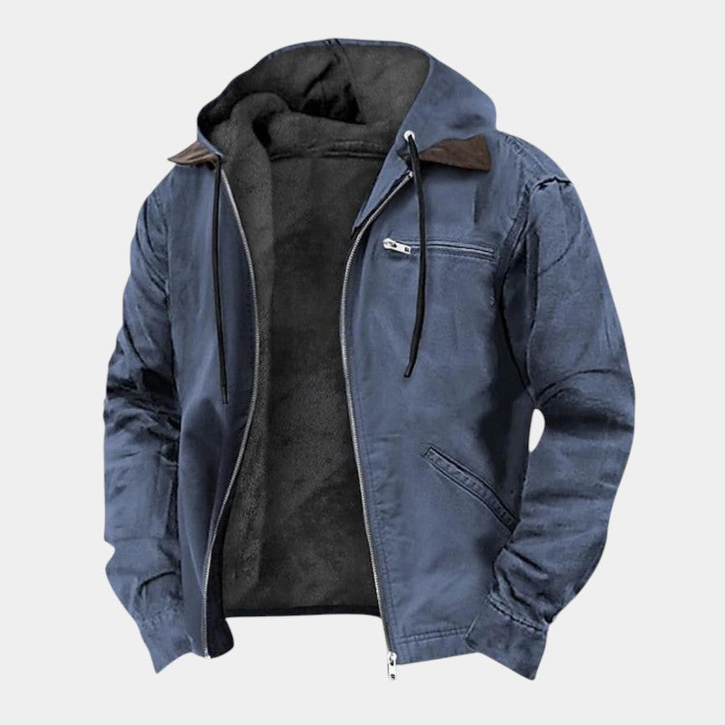 Elvean | Men’s Hooded Jacket With Zip Front