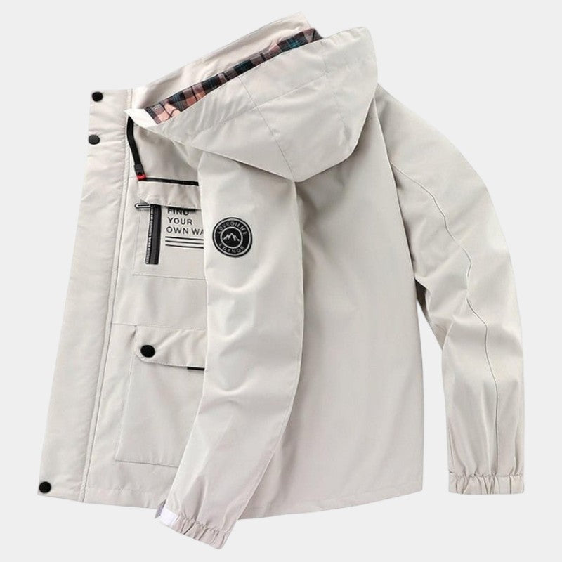 Elvean | Men’s Jacket With Removable Hood and Zip Front