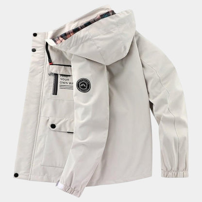 Elvean | Men’s Jacket With Removable Hood and Zip Front