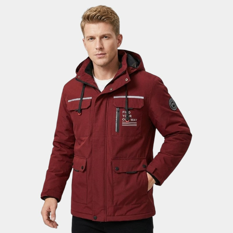 Elvean | Men’s Jacket With Removable Hood and Zip Front