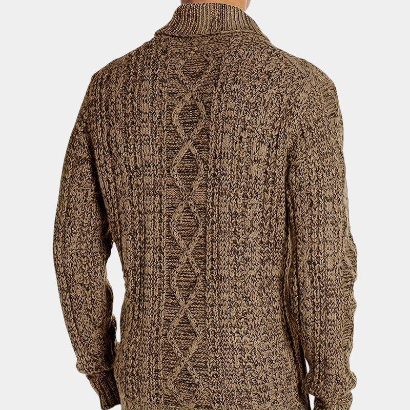 Elvean | Men’s Knit Cardigan With Stand Collar and Zip Front