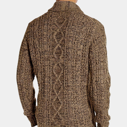 Elvean | Men’s Knit Cardigan With Stand Collar and Zip Front