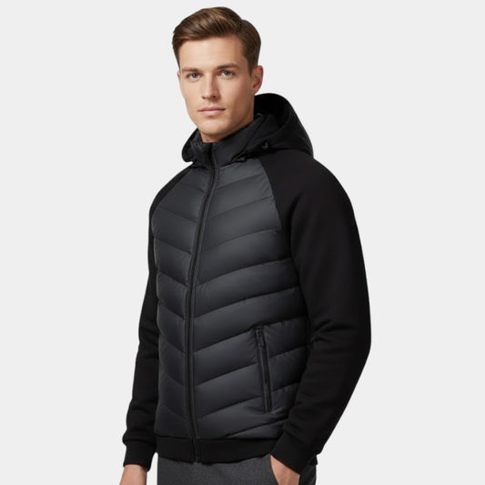 Elvean | Men’s Padded Hooded Jacket With Zip Fastening