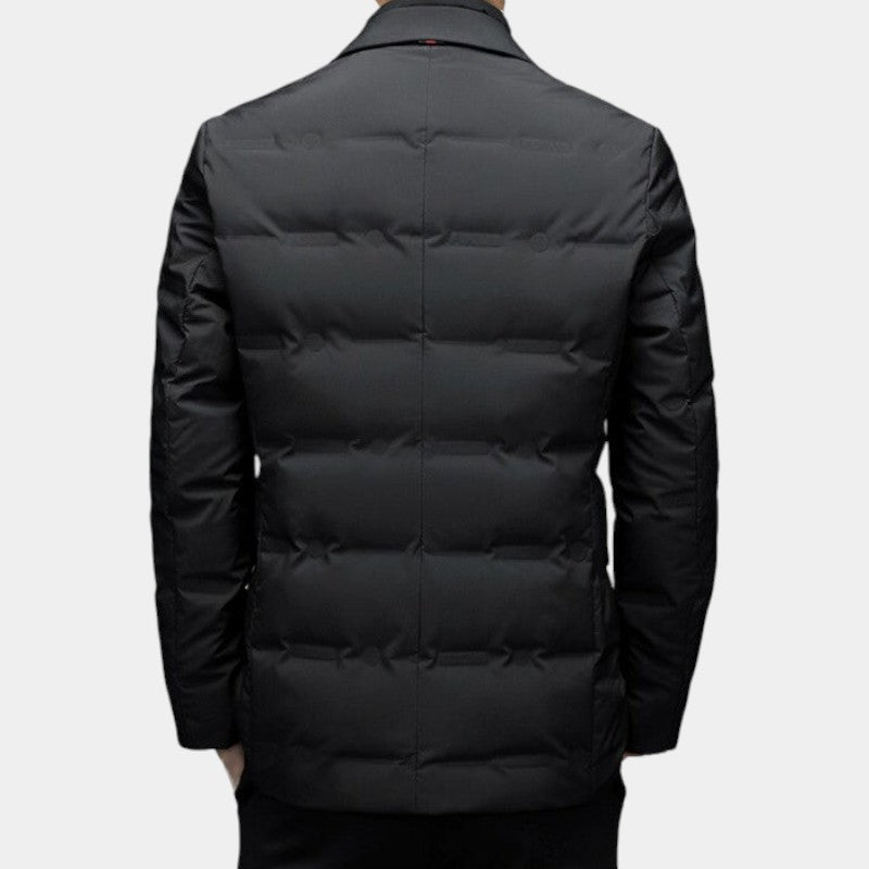 Elvean | Men’s Padded Jacket With Blazer Style and Quilted Panels