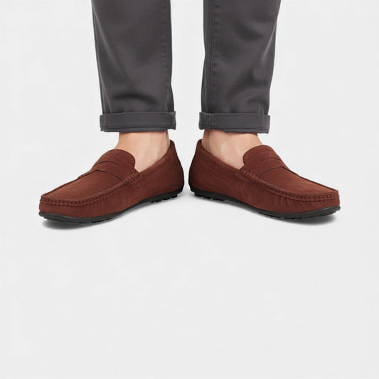Elvean | Men’s Suede Loafers With Slip On Style
