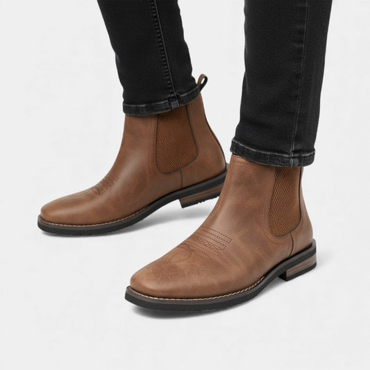 Elvean | Men’s Textured Upper Chelsea Boots With Slip On