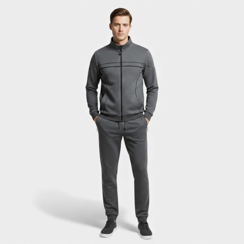 Elvean | Men’s Track Suit With Zip Front Jacket and Drawstring Trousers