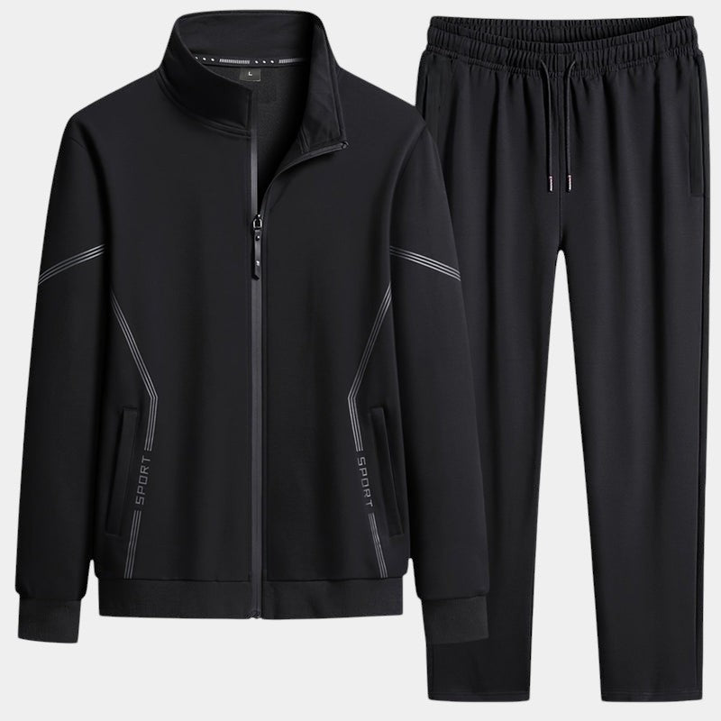 Elvean | Men’s Track Suit With Zip Front Jacket and Drawstring Trousers
