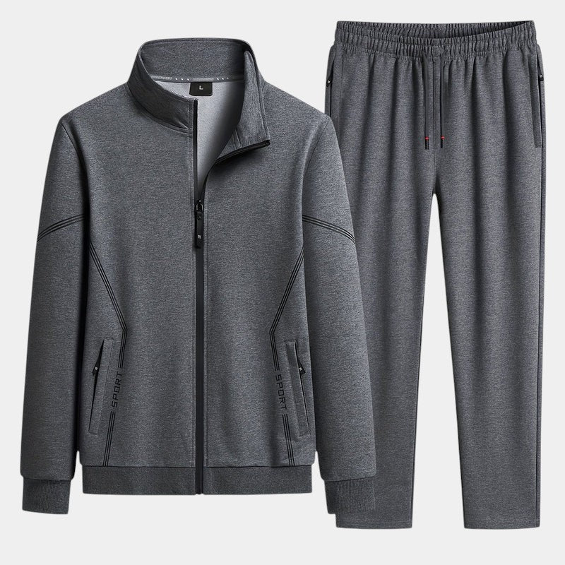 Elvean | Men’s Track Suit With Zip Front Jacket and Drawstring Trousers