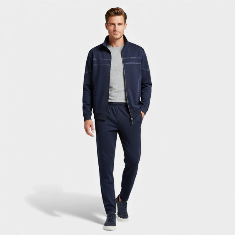 Elvean | Men’s Track Suit With Zip Front Jacket and Drawstring Trousers