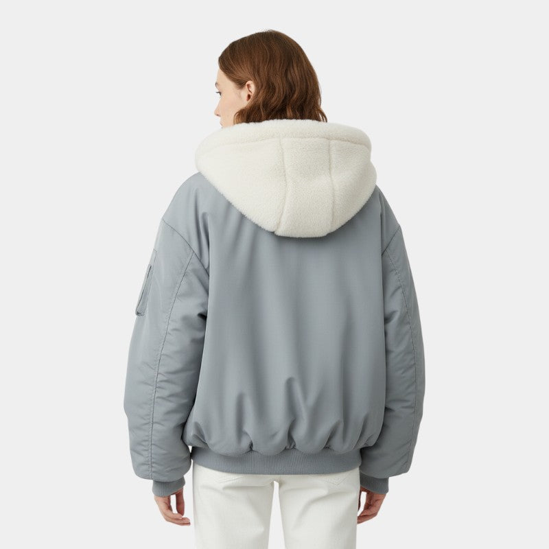 Elvean | Women’s Fleece Reversible Hooded Jacket With Long Sleeves
