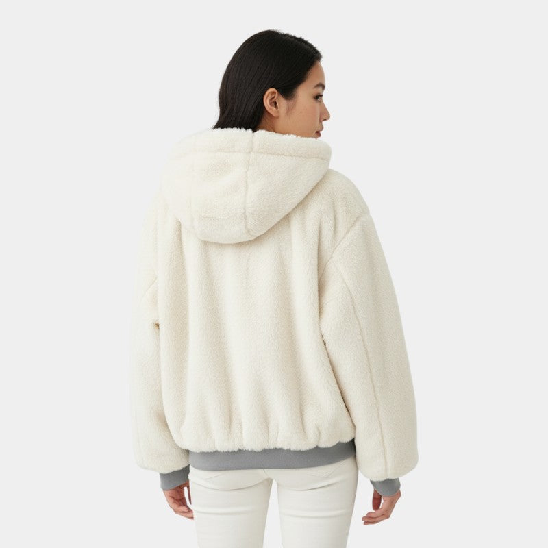 Elvean | Women’s Fleece Reversible Hooded Jacket With Long Sleeves