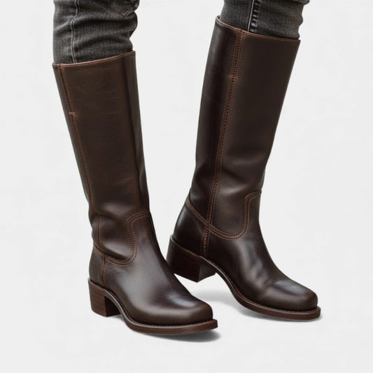 Elvean | Women’s Knee High Boots With Block Heel