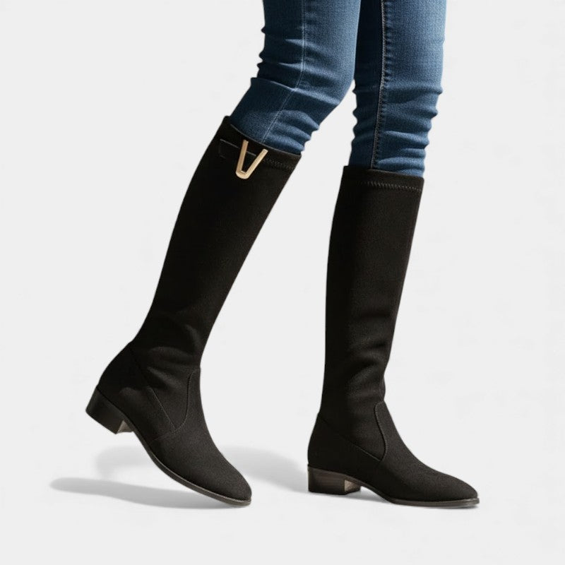 Elvean | Women’s Knee High Boots With Soft Fit and Low Heel