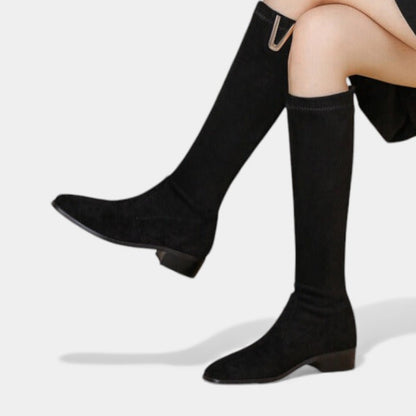 Elvean | Women’s Knee High Boots With Soft Fit and Low Heel