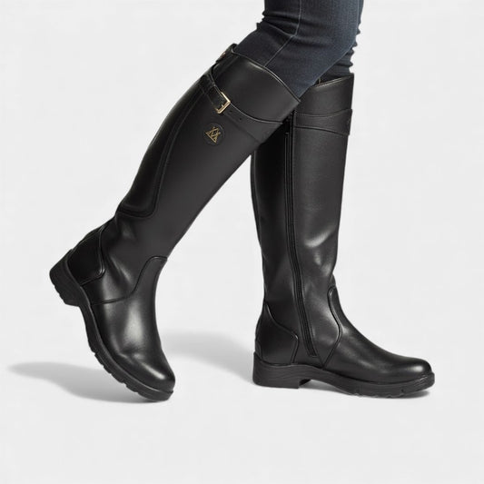 Elvean | Women’s Knee High Riding Boots With Buckle Detail and Durable Sole