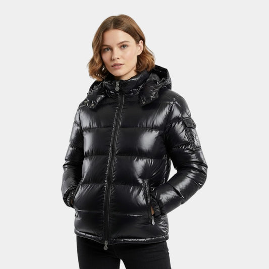 Elvean | Women’s Puffer Jacket With Hood and Zip Fastening