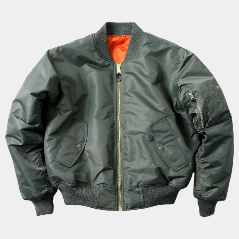 Men’s Bomber Jacket With Ribbed Cuffs and Zip Pockets