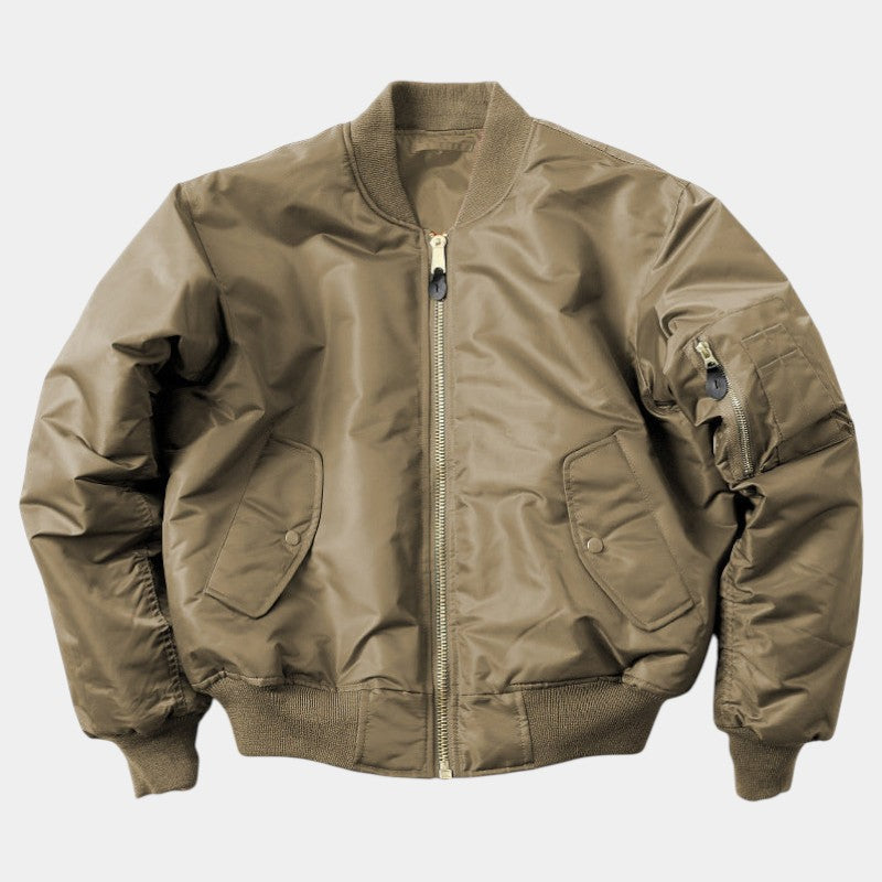 Men’s Bomber Jacket With Ribbed Cuffs and Zip Pockets
