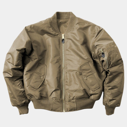 Men’s Bomber Jacket With Ribbed Cuffs and Zip Pockets