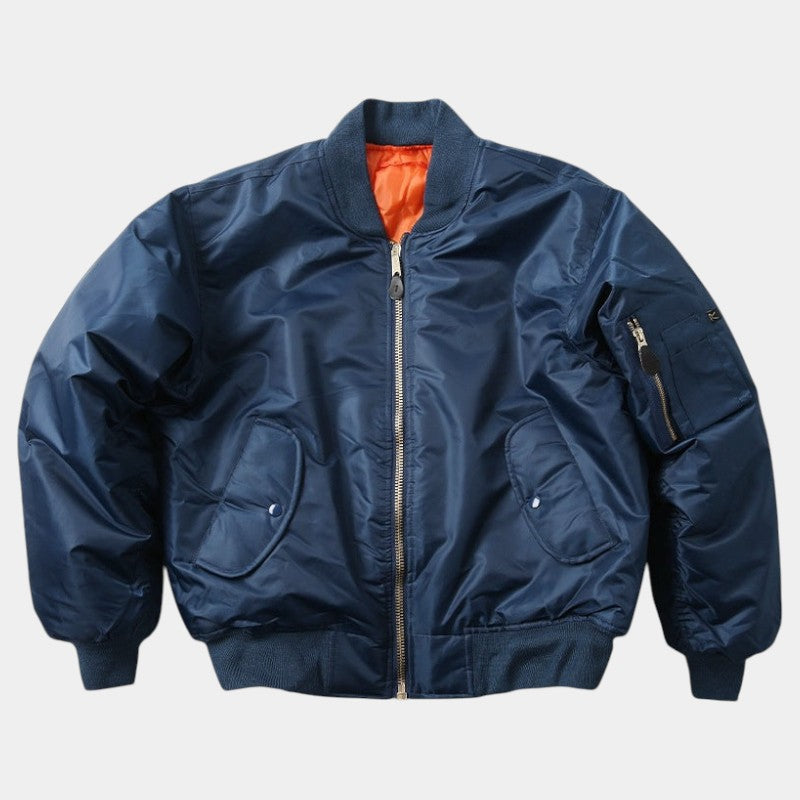 Men’s Bomber Jacket With Ribbed Cuffs and Zip Pockets
