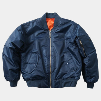 Men’s Bomber Jacket With Ribbed Cuffs and Zip Pockets
