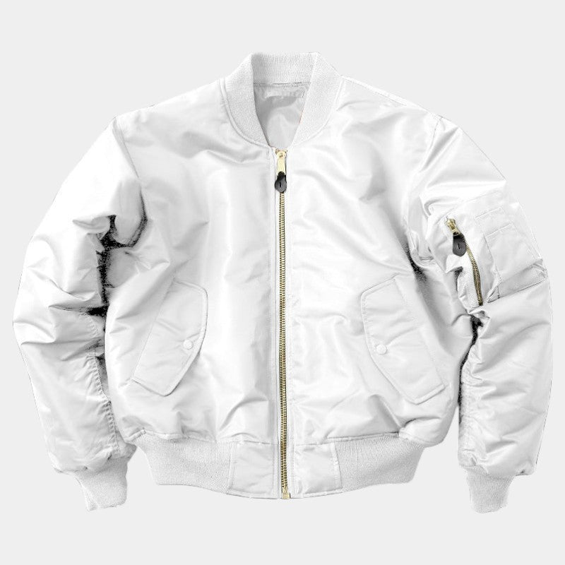Men’s Bomber Jacket With Ribbed Cuffs and Zip Pockets