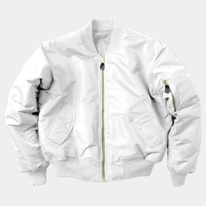 Men’s Bomber Jacket With Ribbed Cuffs and Zip Pockets