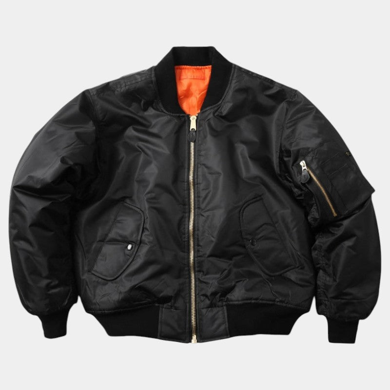 Men’s Bomber Jacket With Ribbed Cuffs and Zip Pockets