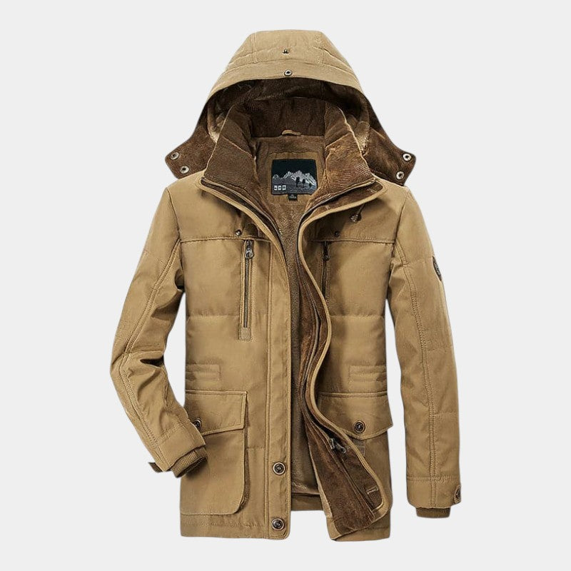 Men’s Canvas Jacket With Hood and Zip Front