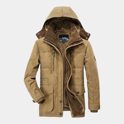 Men’s Canvas Jacket With Hood and Zip Front