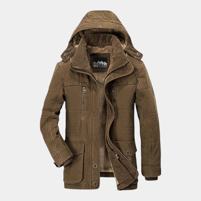 Men’s Canvas Jacket With Hood and Zip Front