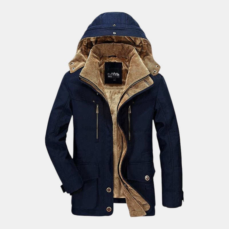 Men’s Canvas Jacket With Hood and Zip Front