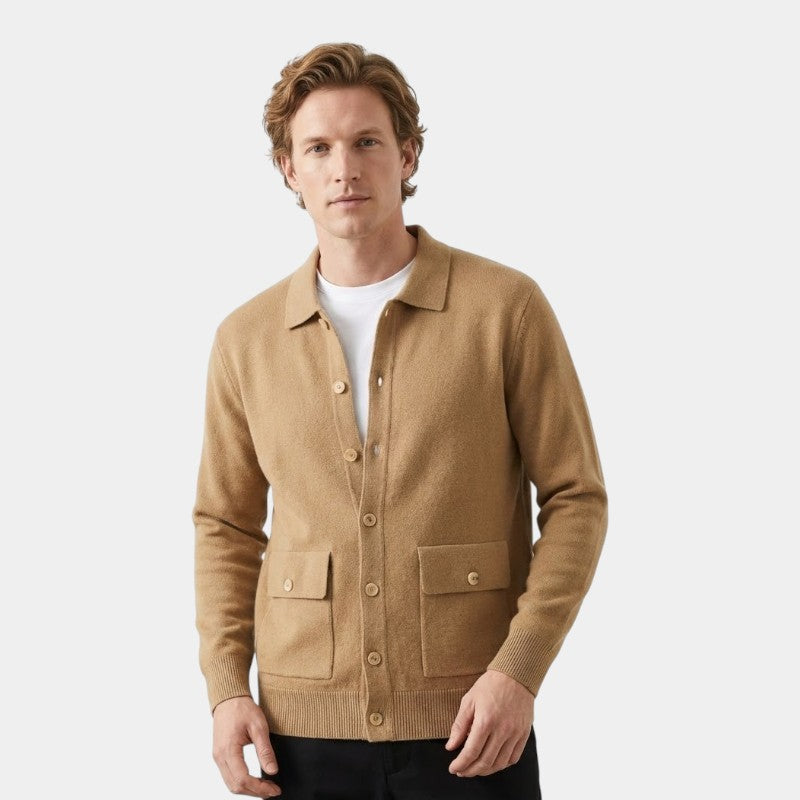 Men’s Cardigan With Dense Knit and Button Fastening