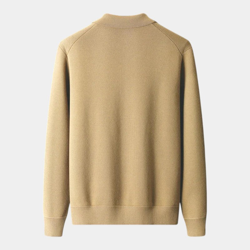 Men’s Cardigan With Dense Knit and Button Fastening