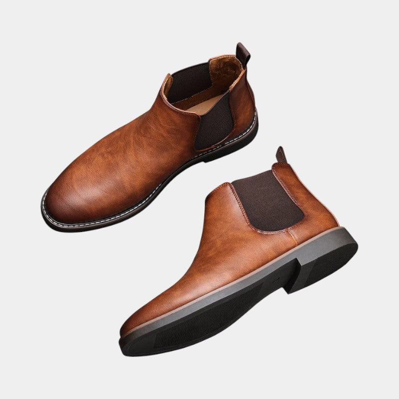Men’s Chelsea Boots With Elastic Side Panels and Pull Tabs