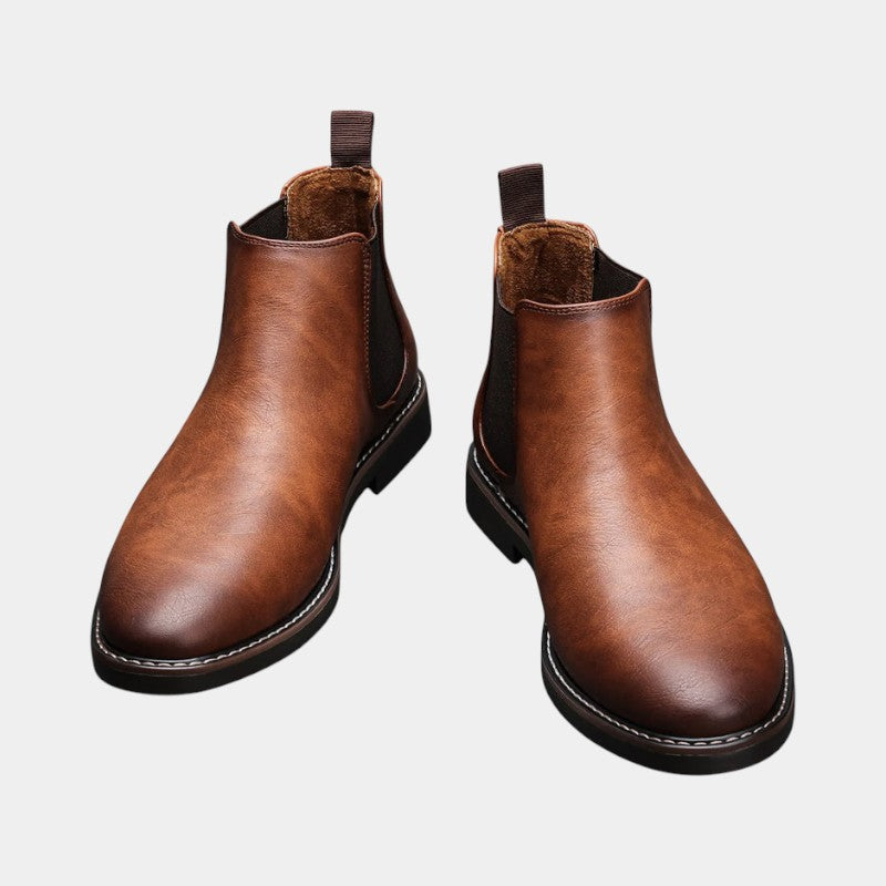 Men’s Chelsea Boots With Elastic Side Panels and Pull Tabs