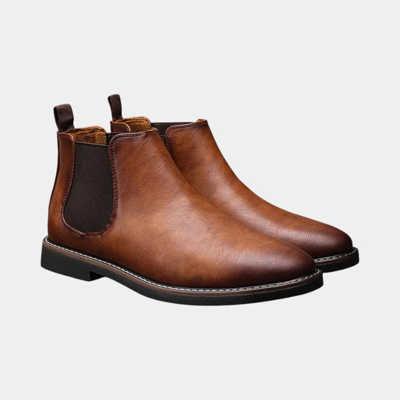 Men’s Chelsea Boots With Elastic Side Panels and Pull Tabs