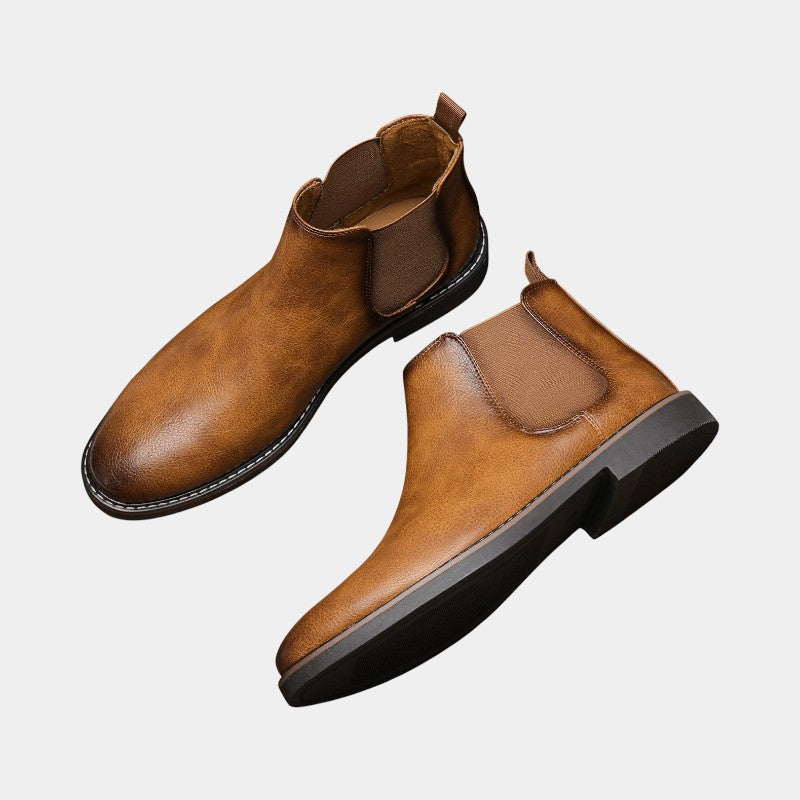 Men’s Chelsea Boots With Elastic Side Panels and Pull Tabs