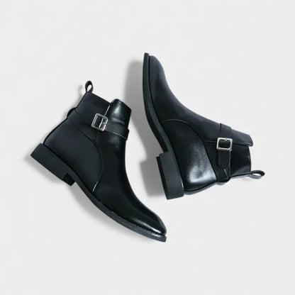 Men’s Chelsea Boots With Side Zip and Buckle Detail