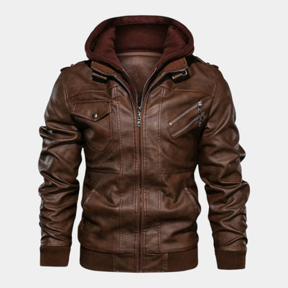 Men’s Coated Jacket With Hooded Inner Layer and Zip Front