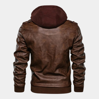 Men’s Coated Jacket With Hooded Inner Layer and Zip Front