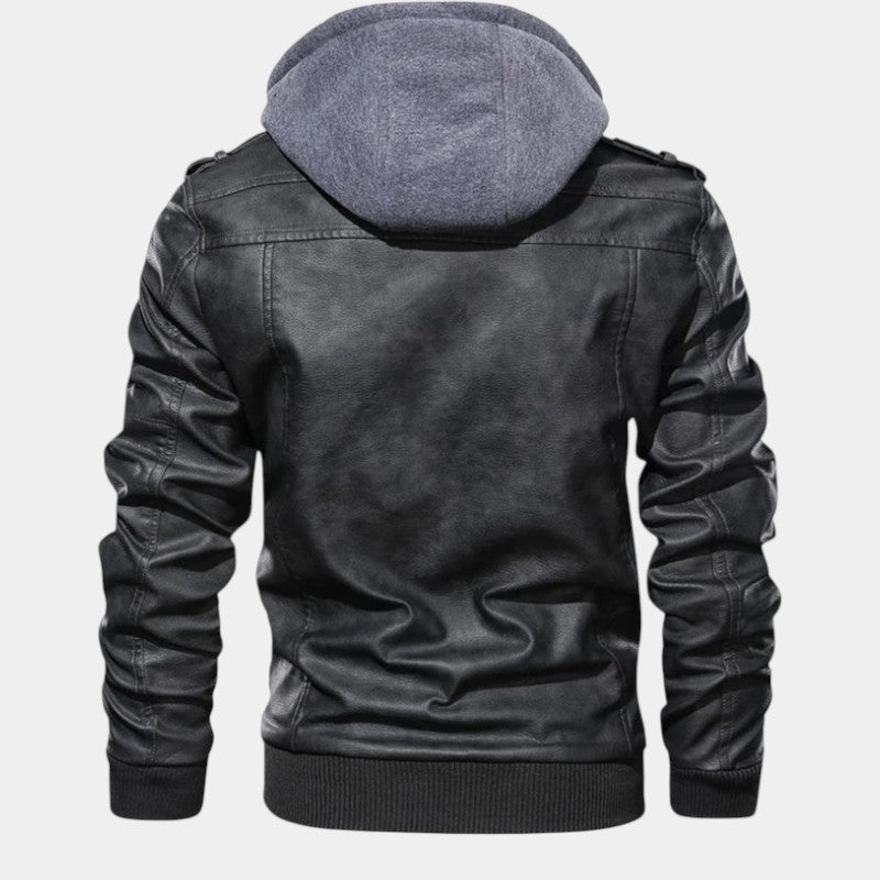 Men’s Coated Jacket With Hooded Inner Layer and Zip Front