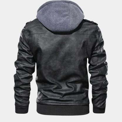 Men’s Coated Jacket With Hooded Inner Layer and Zip Front