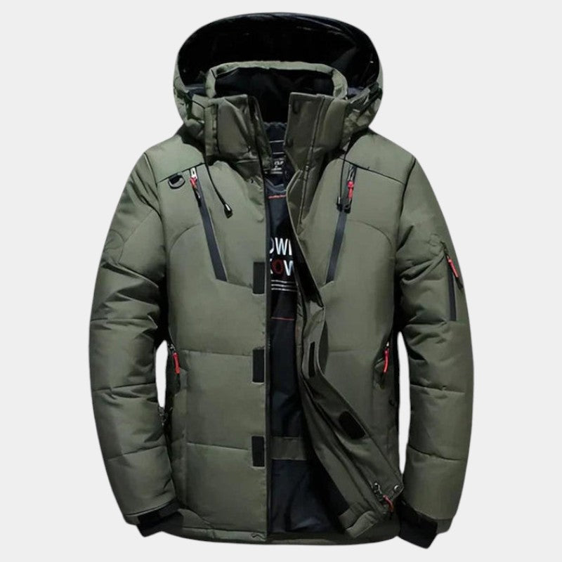 Men’s Insulated Hooded Jacket With Water Repellent Finish