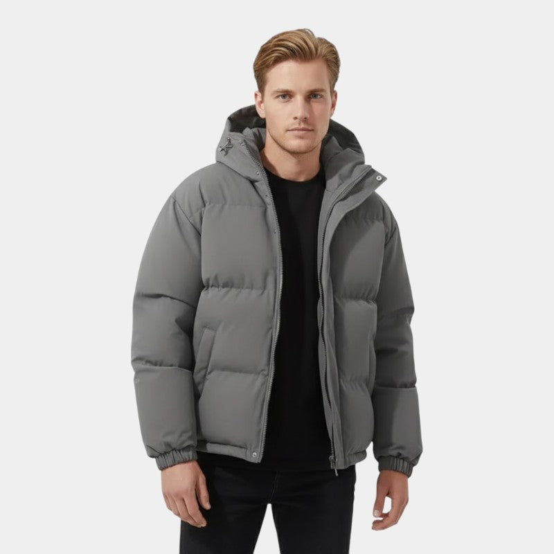 Men’s Insulating Blend Coat With Hood and Wind Shielding Cut Fit