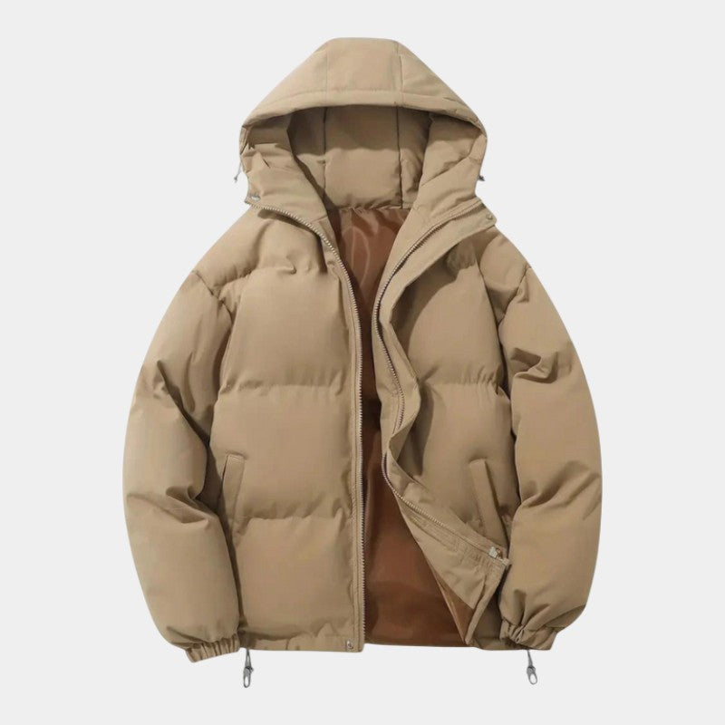 Men’s Insulating Blend Coat With Hood and Wind Shielding Cut Fit